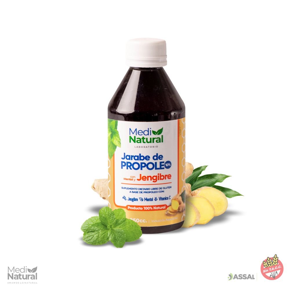 Propóleo Bebible con Jengibre & Mentol 250 cc – Refuerzo natural para defensas y vías respiratorias