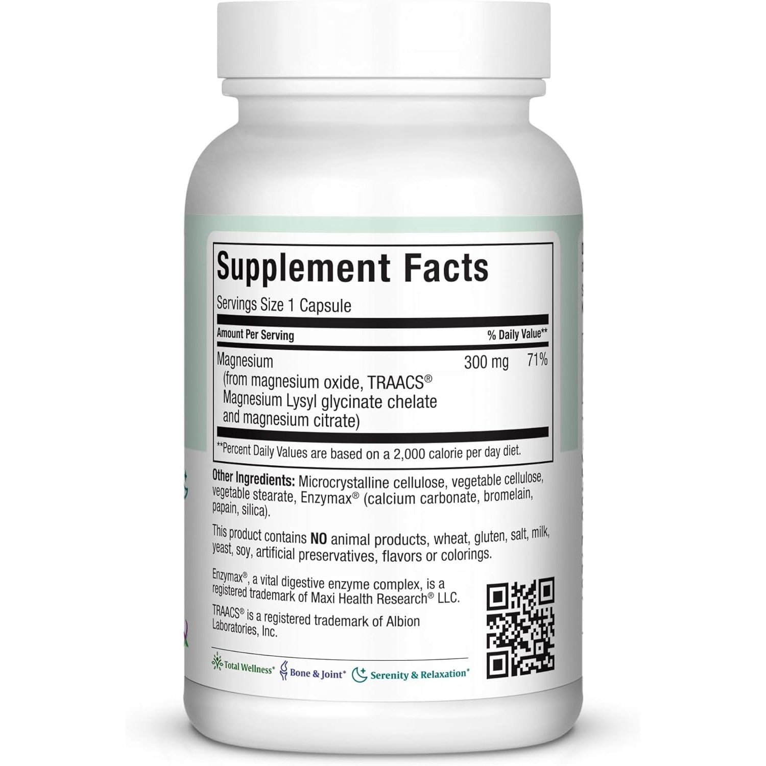 Maxi Kosher Health - Cápsulas de magnesio para la producción de energía para huesos y nervios, 90 unidades - Image 2