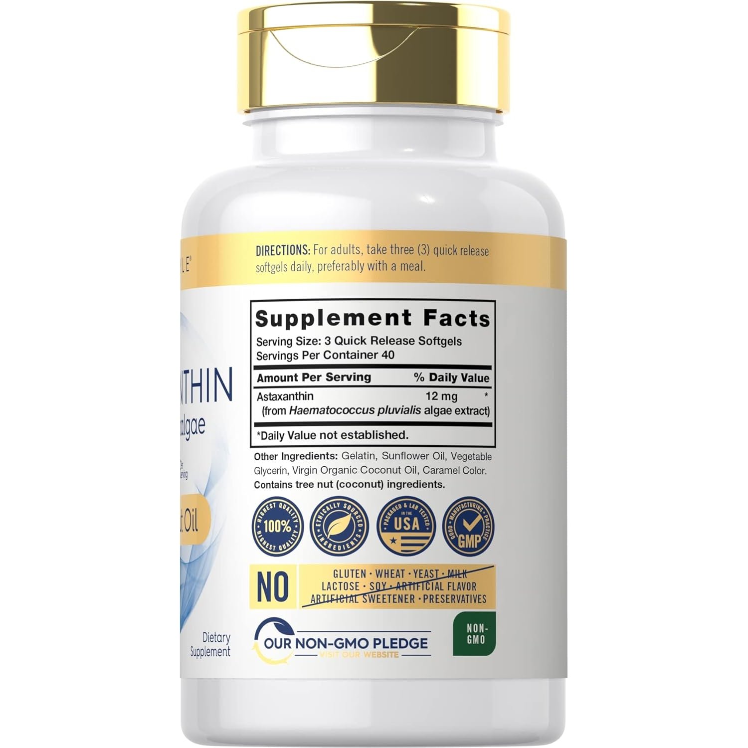 Astaxantina 12 mg 120 cápsulas blandas – Antioxidante premium con aceite de coco - Image 2