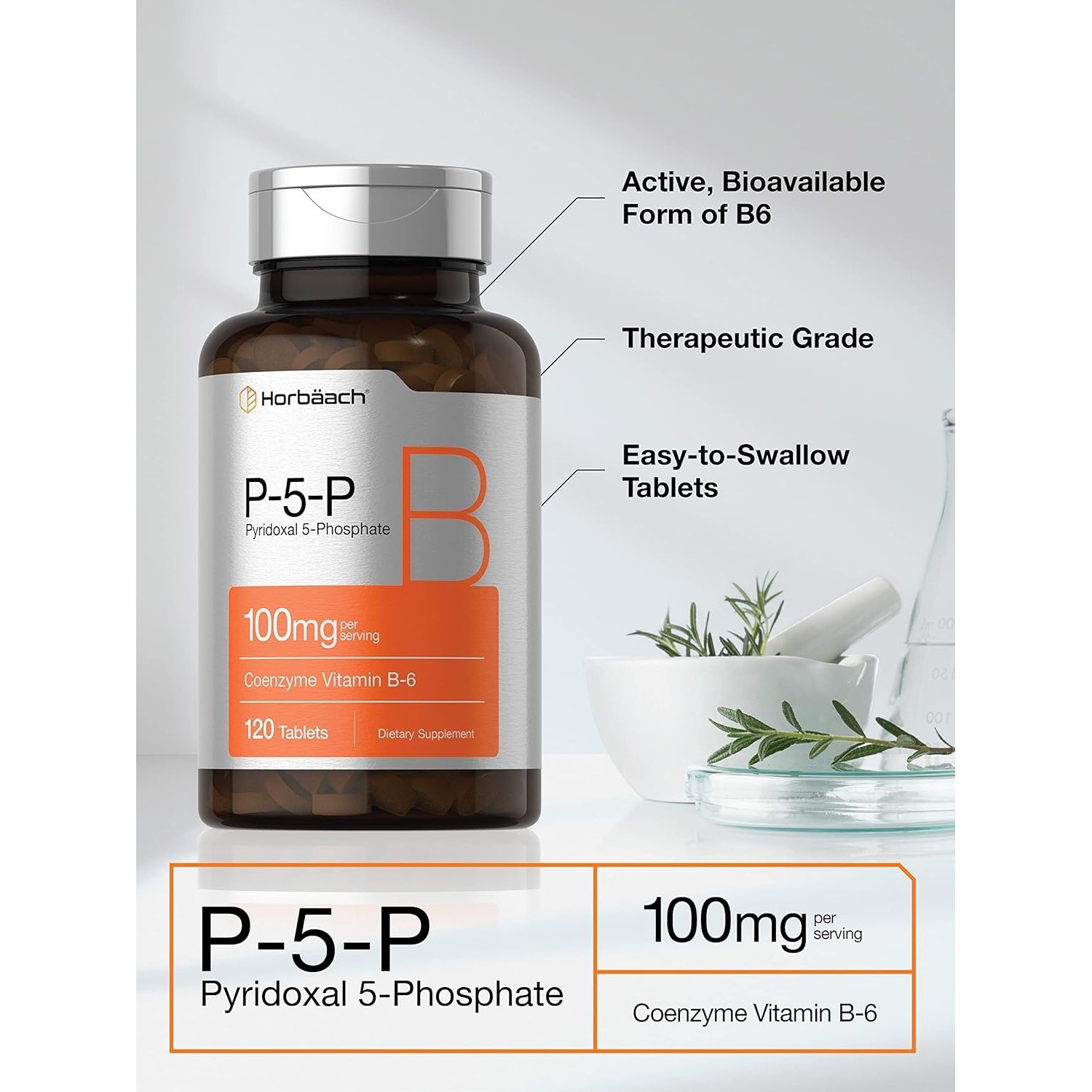 Vitamina B6 activada por P5P 100 mg | 120 tabletas - Image 3